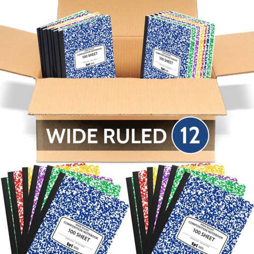 Cuaderno EPI Marble 24 x 19 cm rayado ancho 200 páginas paquete de 12