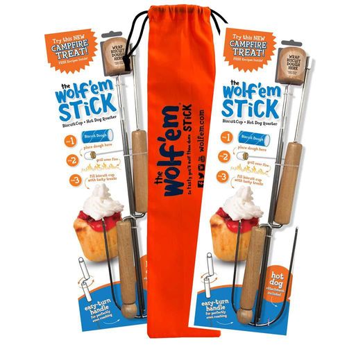 Set de 2 varillas para asar Wolf'em de acero inoxidable para BBQ
