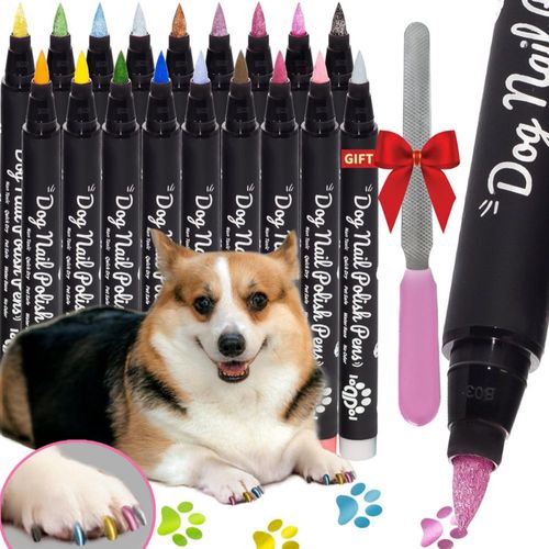 Marcadores de esmalte para uñas de perro loqpol set de 18 colores no tóxicos