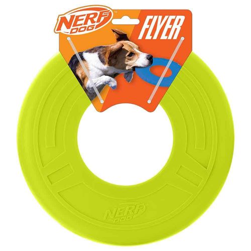 Disco volador para perro Nerf Dog Atomic Flyer de 25 cm verde