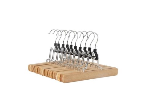 Perchas para pantalones Amazon Basics de madera natural paquete de 20
