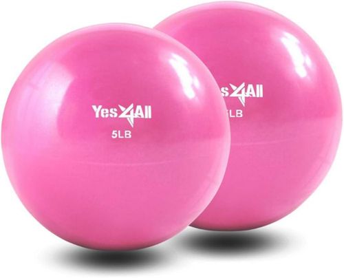 Par de pelotas de tonificación con peso Yes4All de 25 kg rosa