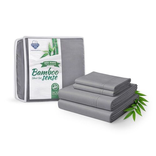 Juego de Sábanas Spring Air Bamboo Sense Individual Gris Tacto Seda