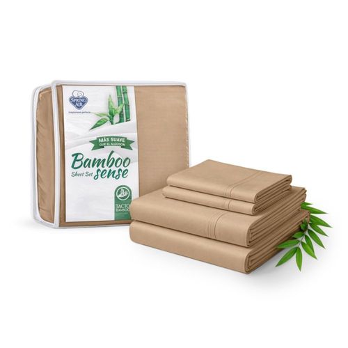 Juego de Sábanas Spring Air Bamboo Sense KS Kakhi Tacto Seda