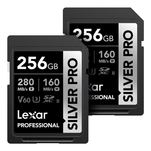 Lexar Professional 256 GB (2 unidades) Silver PRO SDXC UHS-II Tarjeta