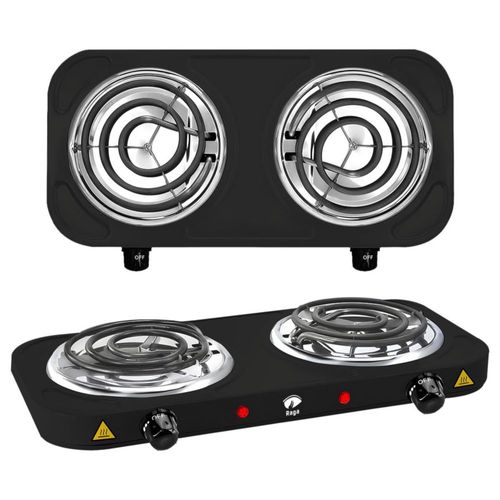 Raganet, Parrilla Electrica de 2 Quemadores, Estufa Plegable de 2000 W
