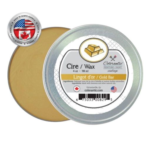 Pasta de cera de abeja dorada para muebles Colorantic 236 ml