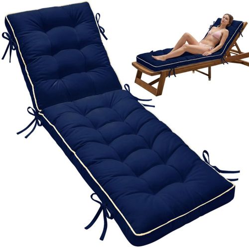 Cojín para tumbona AMCATON 183 x 53 cm secado rápido azul