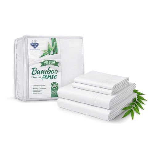 Juego de Sábanas Spring Air Bamboo Sense KS Blanco Tacto Seda