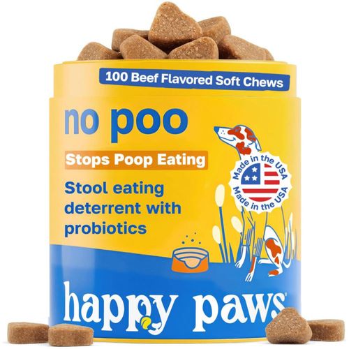 Masticables para perros Happy Paws No Poo 100 unidades con probióticos