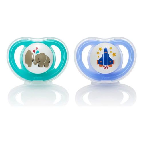 Pack 2 Chupetes Odontológico Pigeon Mini Light Talla M 6m+