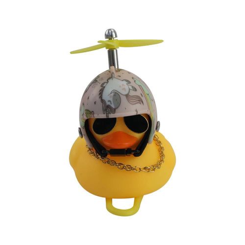 Pato decorativo amarillo con casco modelo 9