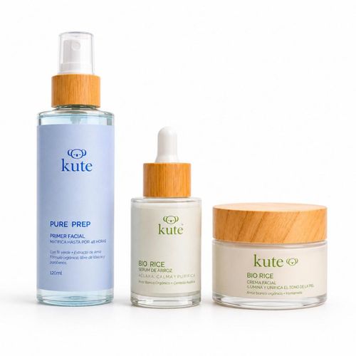 Kit Rice Skin Kute Skin Care Arroz Crema Serum Primer