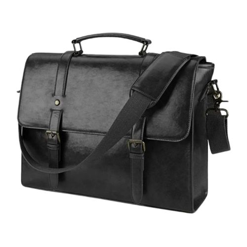 Maletín Para Laptop Hombre De Cuero Pu Color Negro