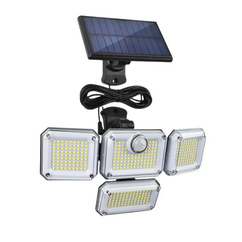Lámpara Solar Exterior con Sensor Color Negro/Blanco