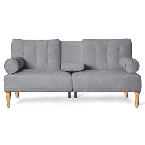 Sofá Cama Makora Zambroni Con Memory Foam, Color Gris Claro, Velvet Respaldo Reclinable De 3 posiciones.