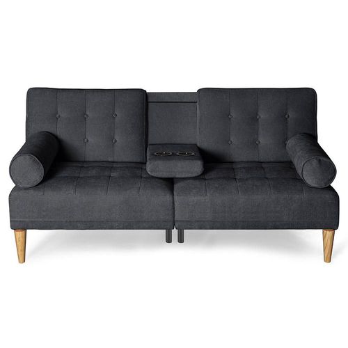 Sofá Cama Makora Zambroni Con Memory Foam, Color Gris Oxford, Velvet Respaldo Reclinable De 3 posiciones.