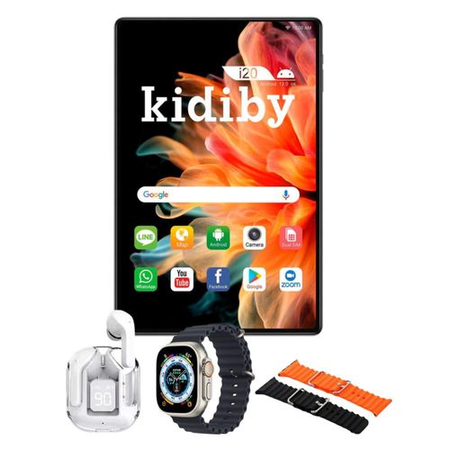 Combo Conectividad Total Tablet Kidiby i20 Pro 5G 10.1 Pulgadas 256GB + Smartwatch Ultra + Audífonos + SIM Telcel 2.5GB