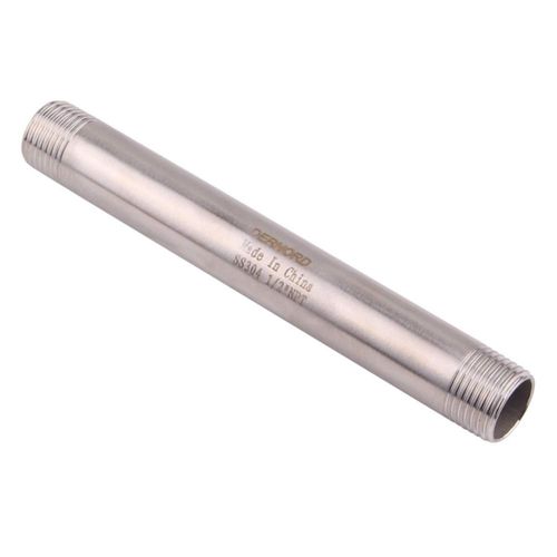 Niple para tubería DERPIPE 1/2" NPT de acero inoxidable 15 cm