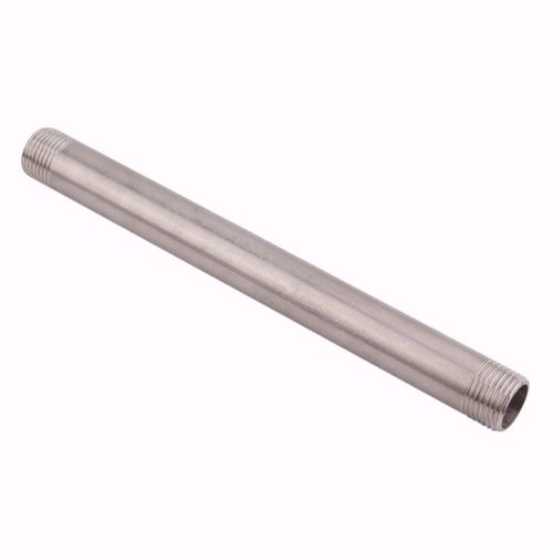 Niple para tubería DERPIPE 1/2" NPT de acero inoxidable 20 cm