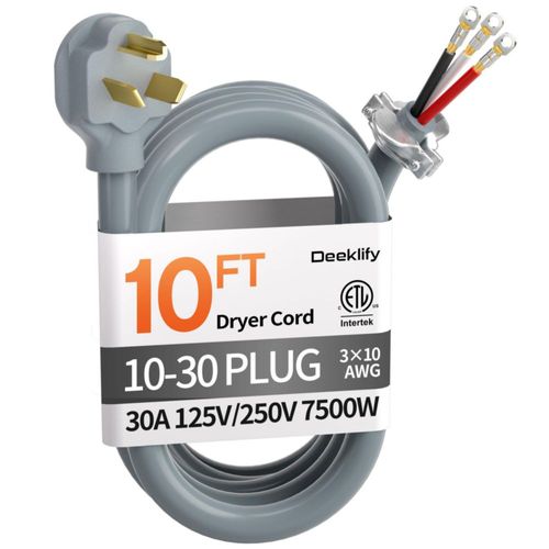 Cable para secadora Deeklify de 3 patas 30 m 30 A 250 V 7500 W