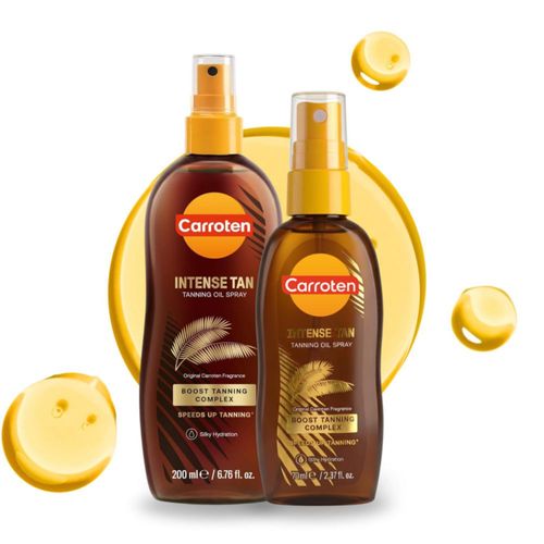 Set de aceite bronceador en spray Carroten con vitamina E y coco 200 ml