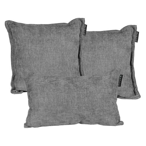 Set de 3 Cojines Decorativos Dicasa 2 Kappa + 1 Delta Gris Oscuro CDZ