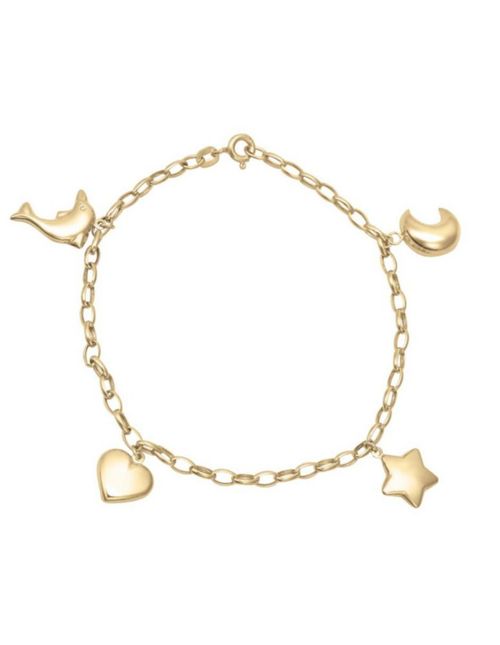 PULSERA DAMA ORO 14K CRISTAL JOYAS