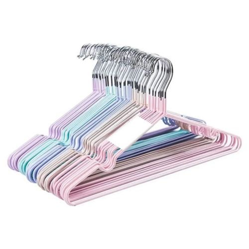 50 Ganchos Para Ropa, Antideslizantes Metalicos Multicolor