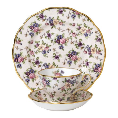Juego de té de 3 piezas Royal Albert 100 Years plato de 20 cm
