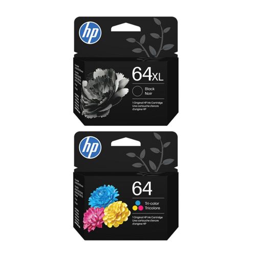 Paquete de cartuchos de tinta HP 64XL negro + 64 tricolor
