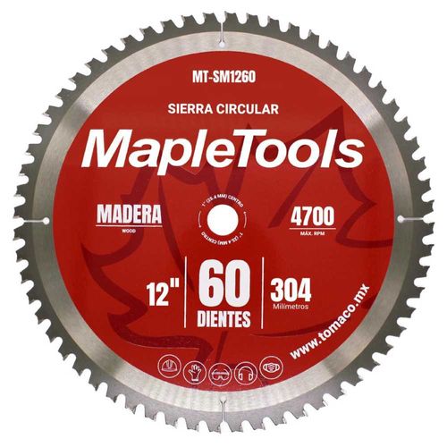 DISCO SIERRA CIRCULAR 12" CENTRO 1 60 DIENTES MAPLE TOOLS