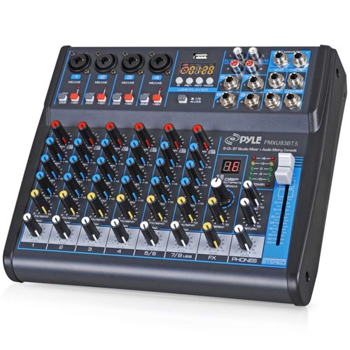 Mixer Pyle PMXU83BT.5 de 8 canales con Bluetooth USB y MP3