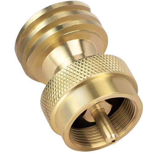 Adaptador GASPRO para tanque de propano de 1 lb convertidor de 20 lb a 1 lb conecta tanques pequeños de propano cuando se agota el de 20 lb latón
