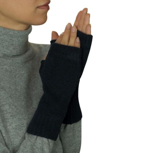 Mitones sin dedos Lona Scott para mujer 100% cachemira negro