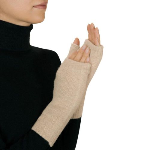 Mitones sin dedos Lona Scott de cachemira beige para mujer