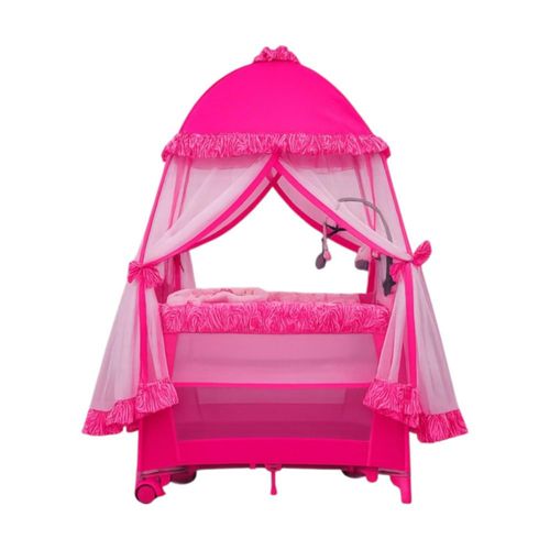 Cuna Corral Bebe Starkids Draco Toldo Liso Movil Musical Rosa