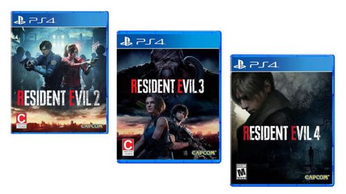 Bundle PS4 Resident Evil 2 + Resident Evil 3 + Resident Evil 4 Remake (Americano)