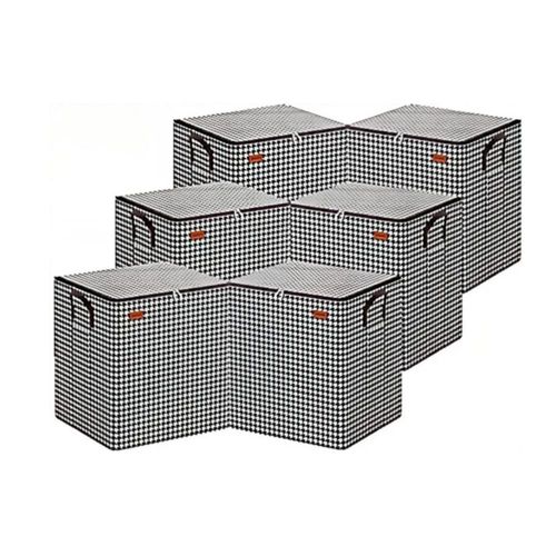 6 Bolsas Almacenamiento, Multiusos Blanco/Negro