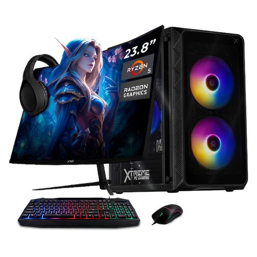 Xtreme pc radeon ryzen 5 16gb ddr5 ssd 500gb monitor 23.8 bk
