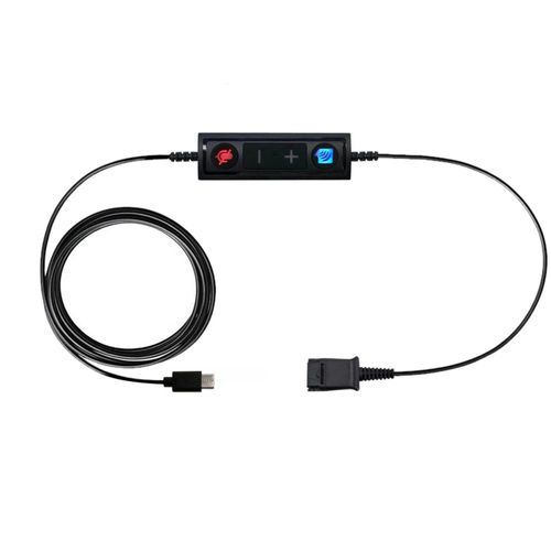 Cable adaptador TruVoice de USB-C a QD compatible con cualquier auricular Plantronics o Poly con desconexión rápida (QD) - Incluye control de volumen