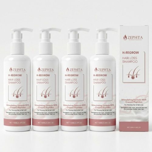 ZEPHTA® H-Regrow Shampoo para el crecimiento del cabello - Tratamiento para la caída del cabello - Promueve el engrosamiento del cabello y la limpieza