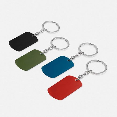 Llavero metálico tipo placa militar satinada-zentrix negro