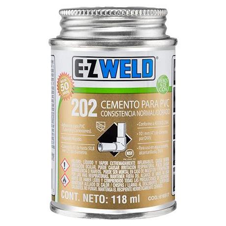 Cemento PVC C40, mod. 202 transparente, E-Z WELD 240ml