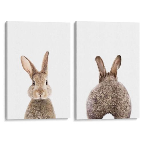 Set de 2 Cuadros decorativos - Bunny Front & Back en 45 x 30