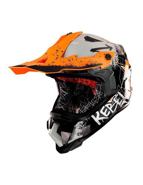 Casco Motocross Enduro Kov Terra Rebel Negro naranja