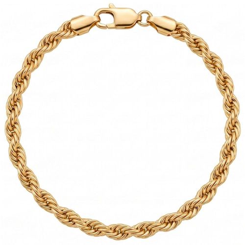 Pulsera 4mm Torzal 18cm Chapa de Oro 18K EH626