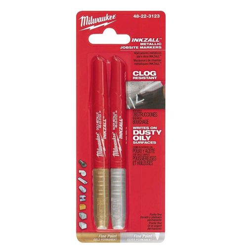 Marcador industrial Milwaukee INKZALL plata y oro 005 in paquete de 2