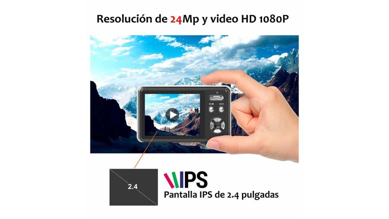 Cámara Digital VAK VD-AF 24Mp video 1080p Pantalla IPS 32GB