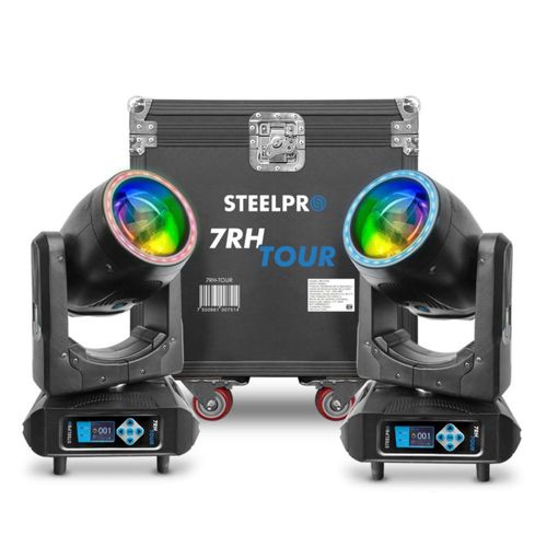 Case 2 Cabezas Moviles Beam 7RH-TOUR + Arcoiris Compacta Steelpro